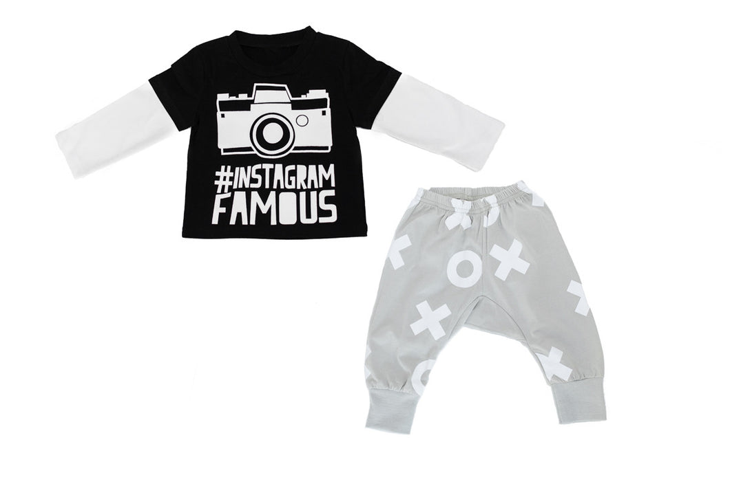 baby camera instagram t shirt set