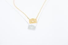 gold and silver plated camera pendant necklace