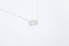 silver plated camera necklace
