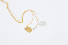 gold and silver plated camera charm necklace
