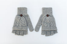 Photographers knitted fingerless grey gloves